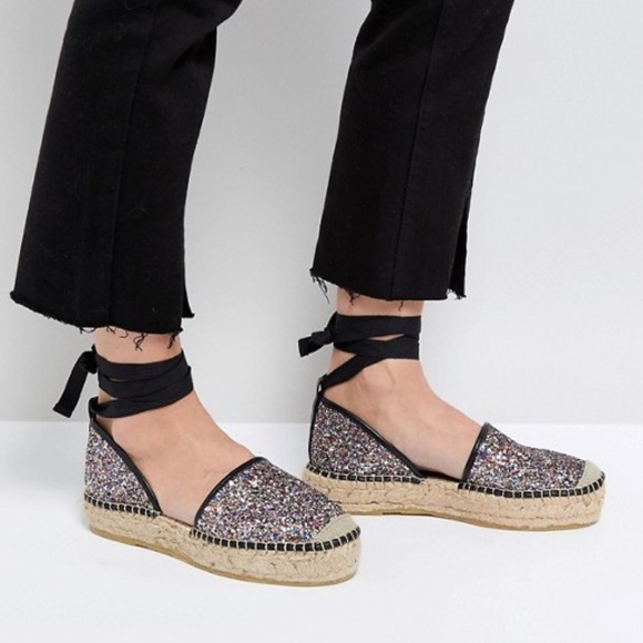 Free People Glitter Espadrilles NIB - Picture 1 of 7